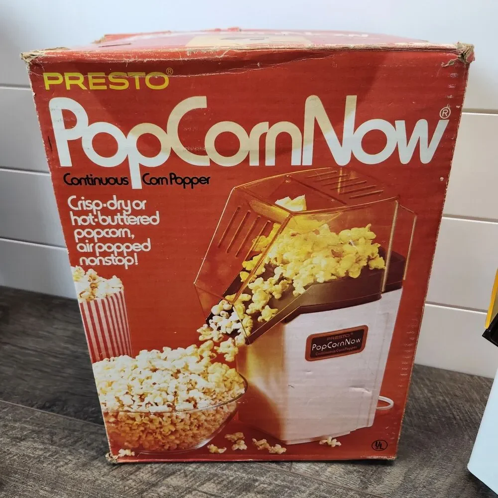 Vintage 1978 Presto PopCornNow Continuous Corn Popper Hot Air Popper 04810 WORKS
